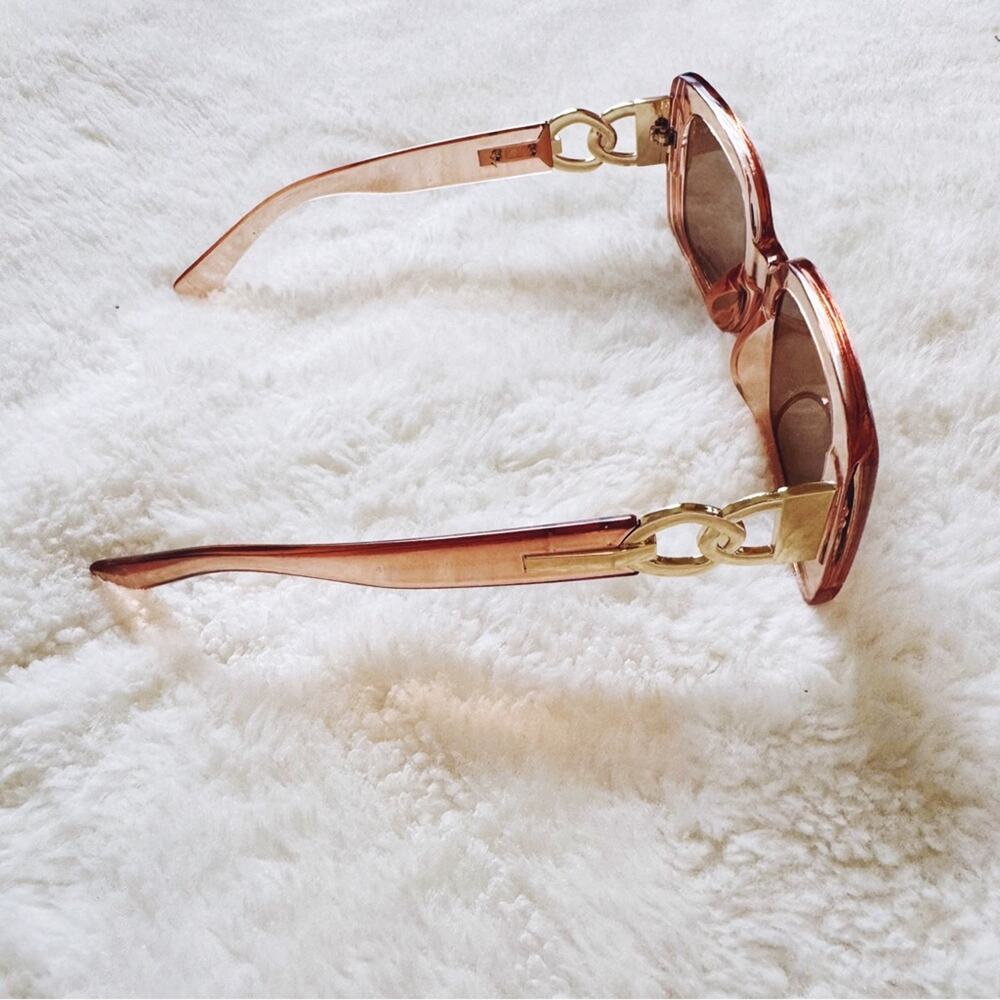 Camille Clear Coral Oversized Square Sunglasses - Picture 5 of 11